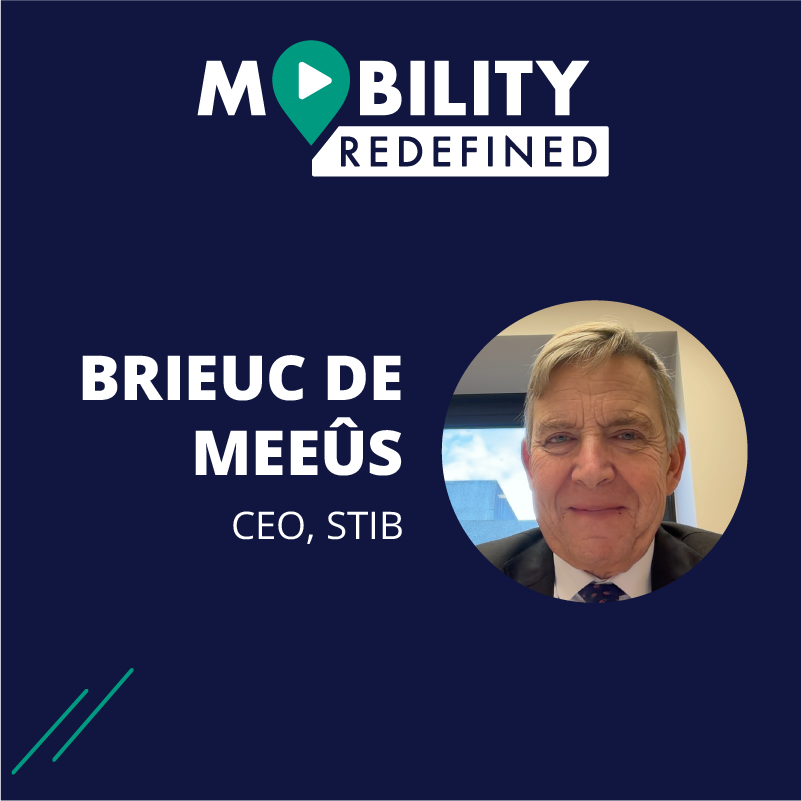 Banner showing a photo of Brieuc de Meeùs, CEO of STIB Brussels